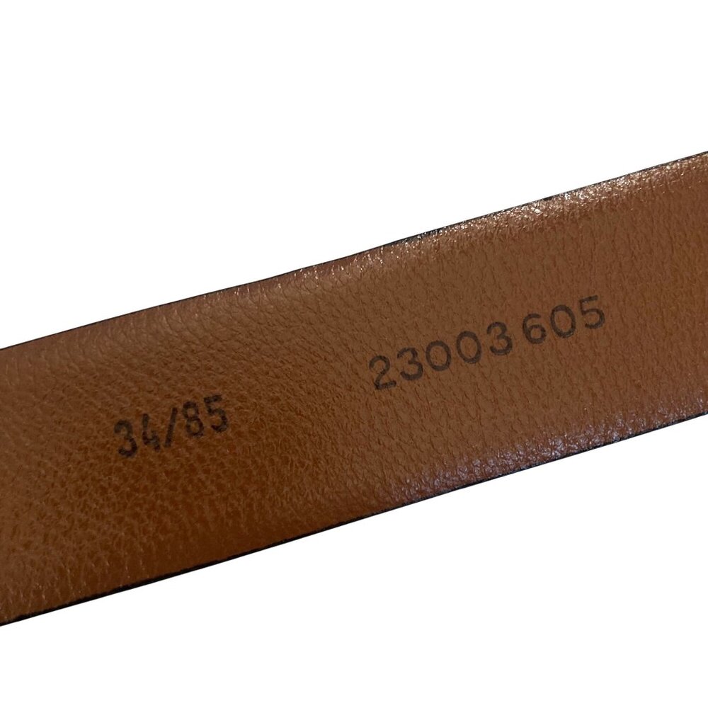 Jos A Bank Brown Leather Dress Belt Mens 34 Brushed Nickel Buckle Made In Italy - Picture 6 of 9